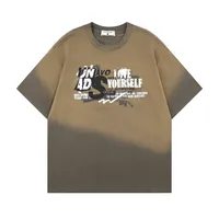 Jiayiku Men's  Summer New American Retro Fashion Brand Heavy Washed Fried Color Gradient T-shirt Short Sleeve main image 1