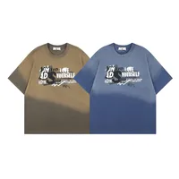 Jiayiku Men's  Summer New American Retro Fashion Brand Heavy Washed Fried Color Gradient T-shirt Short Sleeve main image 5