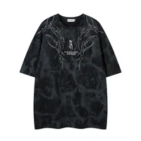 Jiayiku Men's  Summer Functional Style American Retro High Street Trendy Brand Tee Thorns Embroidered Short-sleeved T-shirt For Men main image 2