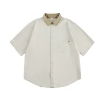 Jiayiku Men's  Summer New Style Simple New Vintage Ins Fashionable Washed Old Shirt Tooling Shirt sku image 3