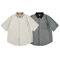 Jiayiku Men's  Summer New Style Simple New Vintage Ins Fashionable Washed Old Shirt Tooling Shirt main image 5