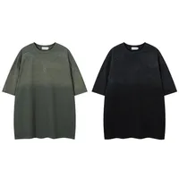 Jiayiku Men's  Summer New American Retro Trendy Brand Thorns Embroidered Tee Gradient Washed Short-sleeved T-shirt main image 5