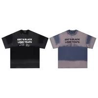 Jiayiku Men's  Summer New American Retro Fashion Brand Gradient Color Washed Old Cotton T-Shirt Short Sleeve main image 5