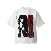 Jiayiku Men's  Summer New American Retro Fashion Brand Tee T-shirt Characters Printed Short-sleeved T-shirt For Men sku image 2