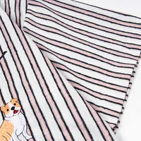 Jiayiku Men's  New American Middle Ages Lazy Fashion Brand Puppy Embroidered Striped Short-sleeved Shirt For Men And Women main image 4