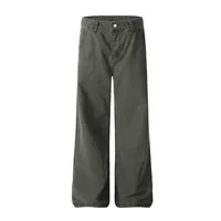 Jiayi Library Men's  Spring American Style Retro Washed Old Simple Casual Pants Straight Through Loose Wide Leg Pants main image 1