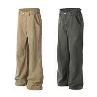 Jiayi Library Men's  Spring American Style Retro Washed Old Simple Casual Pants Straight Through Loose Wide Leg Pants main image 3