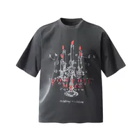 Jiayiku Men's  Summer New American Retro Trendy Brand Tee T-shirt Graffiti Print Short-sleeved T-shirt For Men main image 1