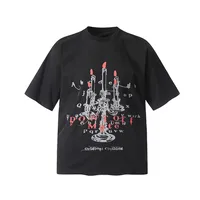 Jiayiku Men's  Summer New American Retro Trendy Brand Tee T-shirt Graffiti Print Short-sleeved T-shirt For Men main image 3
