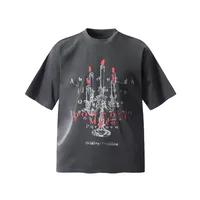 Jiayiku Men's  Summer New American Retro Trendy Brand Tee T-shirt Graffiti Print Short-sleeved T-shirt For Men sku image 3
