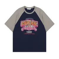 Jiayiku Fashion Brand  Summer New Campus Style American Style Retro Color Matching T-shirt Raglan Sleeve Couple's Short-sleeved T-shirt main image 1