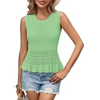 Xia Xin Commuter Women's Knitted Sleeveless Top   Hot Women's Hollow Hem main image 2