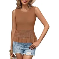 Xia Xin Commuter Women's Knitted Sleeveless Top   Hot Women's Hollow Hem main image 4