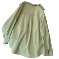 Plus Size 1.0-150kg Lazy Style Green Shirt Top For Women Spring & Fall New Style Loose And Versatile Thin Hong Kong Style Jacket main image 5