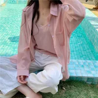 French Style Ice Silk Sunscreen Shirt Women's  Summer Silk Thin Shirt Sense Long Sleeve Sunscreen Top Coat In Stock main image 2