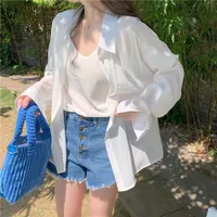 French Style Ice Silk Sunscreen Shirt Women's  Summer Silk Thin Shirt Sense Long Sleeve Sunscreen Top Coat In Stock main image 3