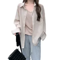 French Style Ice Silk Sunscreen Shirt Women's  Summer Silk Thin Shirt Sense Long Sleeve Sunscreen Top Coat In Stock main image 5