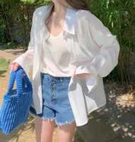French Style Ice Silk Sunscreen Shirt Women's  Summer Silk Thin Shirt Sense Long Sleeve Sunscreen Top Coat In Stock sku image 20