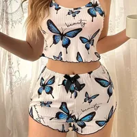 Foreign Trade   New   Butterfly Ladies Home Clothes Printed Sling Casual Wearing main image 3