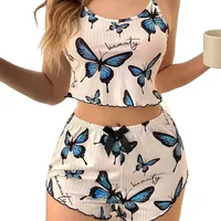 Foreign Trade   New   Butterfly Ladies Home Clothes Printed Sling Casual Wearing main image 4