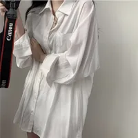 Hong Kong Style Thin Shirt Coat  New Summer Sunscreen Draped Long Sleeve Loose Top For Students main image 1
