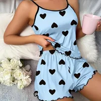 Hot  Summer Women's Pajamas Two-piece Sexy Casual Camisole Vest Shorts Home Clothes Suit Batch main image 3
