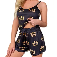 Hot  Summer Women's Pajamas Two-piece Sexy Casual Camisole Vest Shorts Home Clothes Suit Batch main image 5