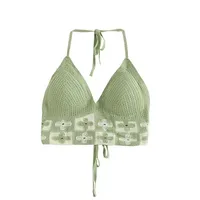 Ethnic Style Fashion Sexy Small Camisole Seaside Beach Lace-up Hollow-out Knitted Short Halter Shirt For Women main image 4