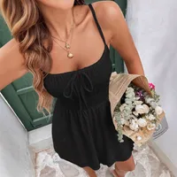 Elegant Sleeveless Sling Dress Summer New High Waist Pleated A- Line Midi Dress main image 4