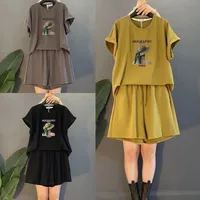 Plus Size Summer Fashion Youthful Casual Sports Versatile Batwing Sleeve Set For Women New Style Slimming Two-Piece Trendy main image 1