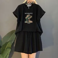Plus Size Summer Fashion Youthful Casual Sports Versatile Batwing Sleeve Set For Women New Style Slimming Two-Piece Trendy main image 3