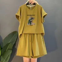 Plus Size Summer Fashion Youthful Casual Sports Versatile Batwing Sleeve Set For Women New Style Slimming Two-Piece Trendy main image 4