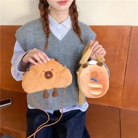 New Cartoon Bread Capybara Small Satchel Girl's Heart Cute Change Key Bag Grab Doll Exchange Gift main image 1