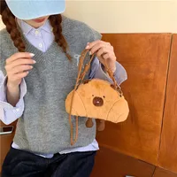 New Cartoon Bread Capybara Small Satchel Girl's Heart Cute Change Key Bag Grab Doll Exchange Gift main image 2