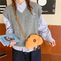 New Cartoon Bread Capybara Small Satchel Girl's Heart Cute Change Key Bag Grab Doll Exchange Gift main image 3
