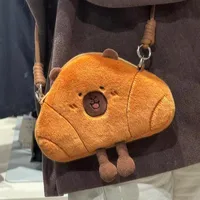 New Cartoon Bread Capybara Small Satchel Girl's Heart Cute Change Key Bag Grab Doll Exchange Gift sku image 1