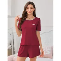 New Manufacturers Selling Pajamas Ladies Sling Nightgown Short Sleeve Round Neck Suit Summer Wear Home Clothes main image 2