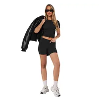 Xiaoyuan  Women's Clothing   Fashion Short-sleeved Crewneck Pullover Comfortable Slim-fit Slimming Shorts Suit main image 2