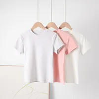 Women's Short-Sleeved Shoulder T-Shirt With French Crewneck  Summer Short Stretch Slim-Fit Hot Girl Style Slimming Short Top For Women main image 2
