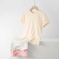 Women's Short-Sleeved Shoulder T-Shirt With French Crewneck  Summer Short Stretch Slim-Fit Hot Girl Style Slimming Short Top For Women main image 3