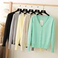 New Style Spring And Autumn Loose Outerwear Knitwear Plus Size Cardigan Sweater Women's Short Spring Long Sleeve Thin Coat main image 2