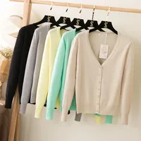 New Style Spring And Autumn Loose Outerwear Knitwear Plus Size Cardigan Sweater Women's Short Spring Long Sleeve Thin Coat main image 3