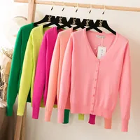 New Style Spring And Autumn Loose Outerwear Knitwear Plus Size Cardigan Sweater Women's Short Spring Long Sleeve Thin Coat main image 4