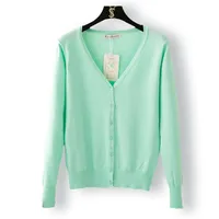 New Style Spring And Autumn Loose Outerwear Knitwear Plus Size Cardigan Sweater Women's Short Spring Long Sleeve Thin Coat main image 5