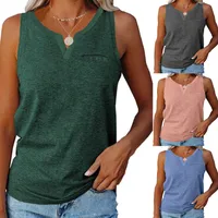 Independent Station  Spring And Summer New Vest V-neck Pocket Loose Casual Large Size Top For Women main image 1
