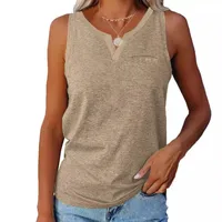 Independent Station  Spring And Summer New Vest V-neck Pocket Loose Casual Large Size Top For Women main image 2