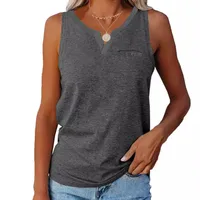 Independent Station  Spring And Summer New Vest V-neck Pocket Loose Casual Large Size Top For Women main image 3