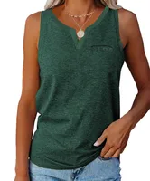 Independent Station  Spring And Summer New Vest V-neck Pocket Loose Casual Large Size Top For Women sku image 8