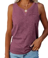 Independent Station  Spring And Summer New Vest V-neck Pocket Loose Casual Large Size Top For Women sku image 16