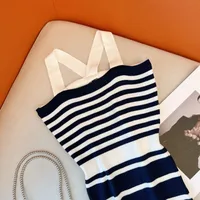 Hot Girl Sexy Halter Knitted Dress Women's Summer New Fashion Off-the-shoulder Hip Skirt French Waist Suspender Skirt main image 2